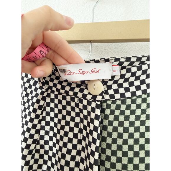 Lisa Says Gah Dane Two-Toned Checkered Trouser Pants XS - Picture 7 of 9